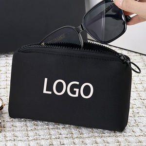 กระเป๋าเครื่องสำอางผ้านีโอพรีนขนาดเล็กมีซิปกระเป๋าเครื่องสำอางทำจากนีโอพรีนสำหรับเดินทางแว่นตาสีดำโลโก้ออกแบบได้ตามต้องการ - Product Image 1