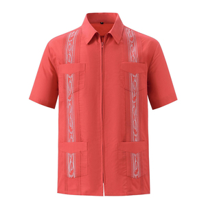 Camicie da Uomo Personalizzate OEM con Logo, Stile Indiano e Portoricano, Guayaberas con Zip Completa - Product Image 5