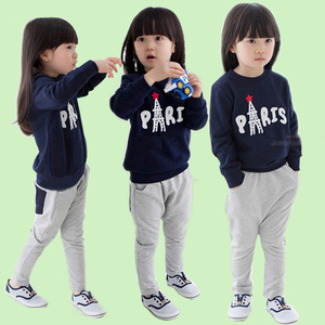 Taoabo Sweat-shirt et pantalon doublés en polaire pour enfants, costumes d'hiver pour filles - Product Image 1