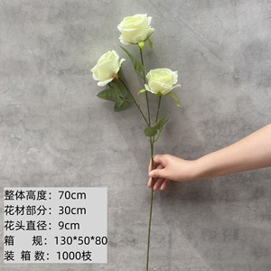 Artificial Roses <b>Silk</b> <b>Flower</b> Single Branch High Simulation Wedding Home Decoration - Product Image 4