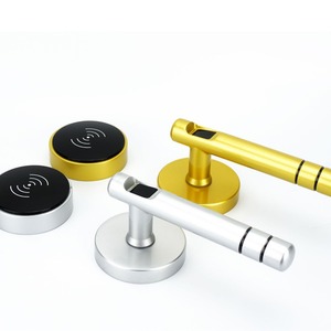 Smart Apartment Split Type Hotel Electronic <b>Lock</b> Zinc Alloy Card Unlock With Mechanical <b>Key</b> Silver Color - Product Image 2