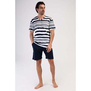Ensemble short et t-shirt respirant pour homme, col en V, manches courtes, avec poches et motif imprimé - Product Image 4