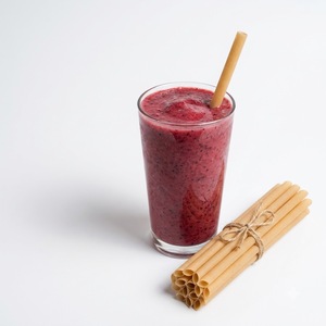 Pailles en Fibre de Bagasse de Canne à Sucre Biodégradables et Compostables, Emballées Individuellement, Sans Plastique, pour Boissons Chaudes - Product Image 1