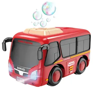 Summer outdoor toys electric remote control bus watch control bubble cars set with music lights children's plastic bubble toys