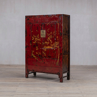 Armoire de rangement haute en bois massif TAILAI, style rétro chinois, design traditionnel, écologique, faite à la main, pour salon et appartement