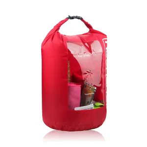 Promotional 5L-30L Large Capacity Ultra Light Clear Window Water Sports Outdoor Waterproof Nylon PVC Dry Bag
