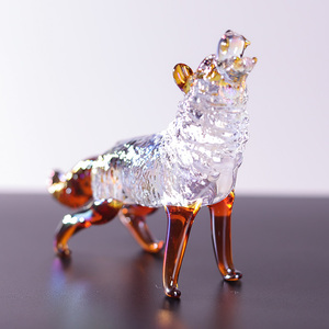 Petits Ornements en Verre en Gros, Vente Chaude, Cadeaux Populaires, Animaux, <span class=keywords><strong>Loup</strong></span> en Cristal pour Souvenirs et Artisanat - Product Image 3