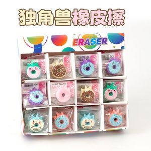 كرتون يونيكورن DIY دونات محاكاة الغذاء بالجملة اللوازم المدرسية القرطاسية قلم رصاص ممحاة للطلاب - Product Image 6