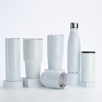 Bouteille d'eau en acier inoxydable à double paroi pour sublimation DIY, gobelet isotherme sous vide, bouteille vierge pour sublimation