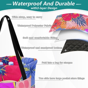60X80in Extra Large Custom Logo Waterproof Picnic Hawaii Flower Beach Outdoor <b>Camping</b> Picnic <b>Mat</b> Travel Foldable Picnic Bag - Product Image 4