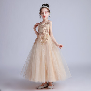Custom Wholesale Long Wedding Dresses For Girls Fluffy Mesh Princess Gown Children Festival Performance Outfit 3-15 Years - Product Image 6