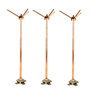 Trung Quốc Nhà sản xuất tinh khiết Đồng sét dây dẫn sét không khí thiết bị đầu cuối Rod với brass cơ sở - Product Image 2