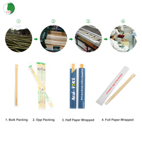 Palillos Desechables de Bambú Natural con Fundas de Papel Impresas Personalizadas, Palillos para Comida para Llevar de Restaurantes, Suministro al por Mayor