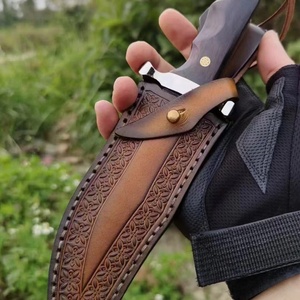 Cuchillo de Bolsillo Táctico de Supervivencia para Exteriores de Acero Inoxidable de Alta Calidad con Mango de Madera, Funda DIY, Hoja Fija para Caza, OEM - Product Image 3