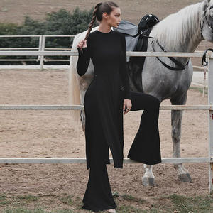 O collo a manica lunga in maglia <span class=keywords><strong>con</strong></span> <span class=keywords><strong>spacco</strong></span> a righe abiti da donna <span class=keywords><strong>pantaloni</strong></span> <span class=keywords><strong>lunghi</strong></span> set Casual abbigliamento Casual inverno abbigliamento Casual - Product Image 6