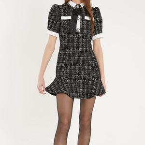 Vestido de Mujer de Alta Calidad Personalizado, Nuevo Vestido de Primavera con Mangas Abullonadas, Cuello con Botones y Lazo, Diseño Elegante, Mini Vestido con Aroma Delicado - Product Image 4