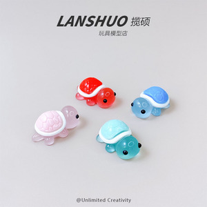 Lanshuo - Juego de Joyería DIY de Resina con Forma de Tortuga de Dibujos Animados, Miniatura que Brilla en la Oscuridad, Decoración para el Hogar, Manualidades de Plástico con Forma de Animal - Product Image 4