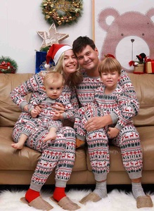 Novas Tendências: Conjuntos de Pijamas de Natal com Estampa Floral, Roupas Coordenadas para Família, Pijamas para Pais e Filhos, Verão e Outono - Product Image 5
