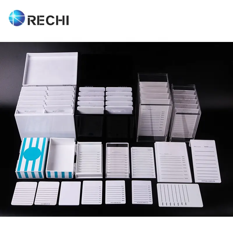 RECHI Custom Design & Hersteller Acryl Falsche Wimpern Verpackung Box/Lagerung Fall Mit 10 Fliesen für Lash Organizer Display box