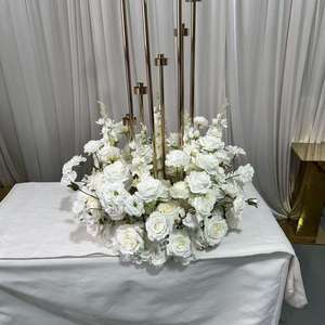 Centro de Mesa de Flores Artificiales Blancas de 60 cm GreenLife Precise Craftsmanship para Decoración de Mesa de Boda y Banquete - Product Image 4