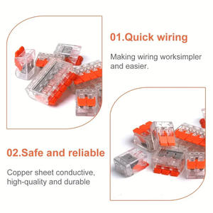 Conector de Cable Transparente PCT, Tipo de Empalme de 2-4 Vías, Bloque de Terminales de Conexión Rápida, Carcasa de Plástico, Material PBT - Product Image 3