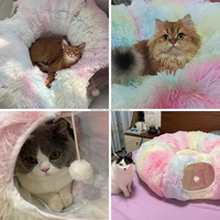 Ensemble de jouets interactifs pour chat, 20, 24 ou 30 pièces, tunnel en peluche pour chaton, lit en forme de beignet, tunnel pliable pour chat avec jouets pour chat