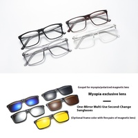 Haute qualité 5 en 1 Ultem Clip sur lunettes cadre magnétique polarisé nuances lunettes de soleil pour hommes