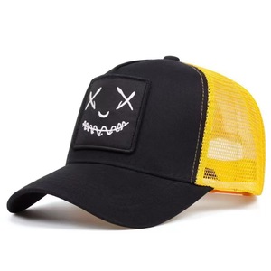 XX Smiley Face Embroidered Trucker Hat Unisex Mesh Baseball Cap Breathable Sunshade Black <b>Red</b> White Yellow Cotton Custom Embroid - Product Image 5
