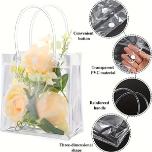 Mini bolso <span class=keywords><strong>de</strong></span> mano transparente grueso <span class=keywords><strong>de</strong></span> 360 μ<span class=keywords><strong>m</strong></span>, bolsas <span class=keywords><strong>de</strong></span> regalo <span class=keywords><strong>de</strong></span> plástico transparentes para fiestas, bolsas <span class=keywords><strong>de</strong></span> regalo <span class=keywords><strong>de</strong></span> PVC transparente con asas - Product Image 2