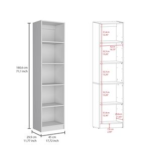 Juego de Sala de Estar Clawson de 4 Piezas con 4 Librerías Blancas y Estantes para Libros - Product Image 6