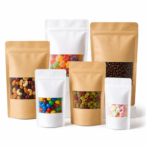 ถุงบรรจุภัณฑ์แบบตั้งได้ชนิด Doypack กระดาษคราฟท์สีขาวคุณภาพสูงจากจีน พร้อมหน้าต่างใส ปิดผนึกซิปล็อคได้ สำหรับเก็บอาหาร - Product Image 6