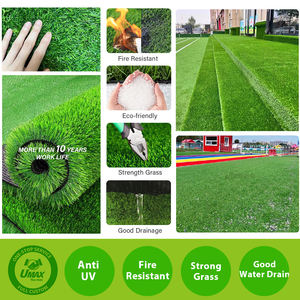 Muestra gratis PP aspecto natural respetuoso con el medio ambiente verde alfombra césped barato césped artificial rollo 20 MM para estacionamiento - Product Image 3