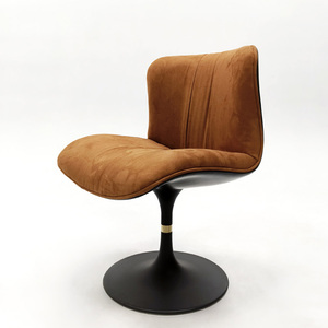 Fauteuil pivotant design moderne en velours écologique, chaise longue inclinable pour chambre, salle à manger, hôtel, balcon, détente - Product Image 1