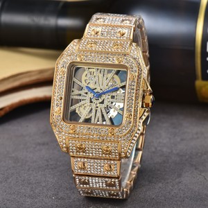 Reloj de Lujo de Cuarzo para Hombre a la Moda con Caja Cuadrada y Diamantes Completos, Estilo Iced Out Personalizado, Popular de Diseñador - Product Image 5