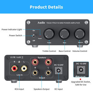 Geekhys — amplificateur Audio stéréo à 2 canaux, récepteur <span class=keywords><strong>Mini</strong></span> Hi-Fi <span class=keywords><strong>classe</strong></span> <span class=keywords><strong>D</strong></span>, amplificateur intégré 2.0CH pour haut-parleurs domestiques 100W - Product Image 2