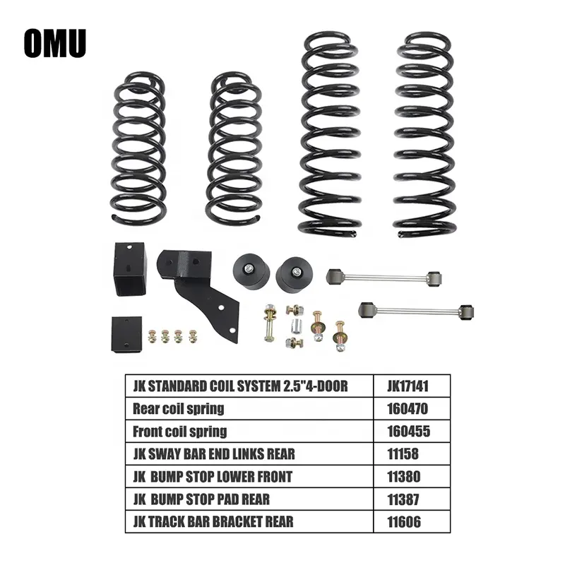 Suíte elevado para montagem de bobina de 2.5 ", kits de elevação para jeep wrangler jk 07 + acessórios para jk