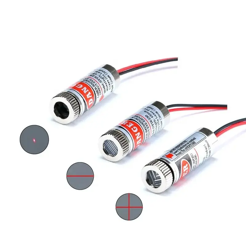 12MM 5V 650nm 5mW kırmızı nokta hattı çapraz lazer modülü kafa cam Lens odaklanabilir ayarlanabilir lazer diyot kafası endüstriyel çapı