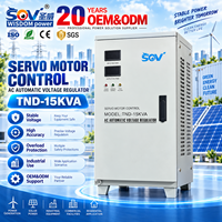 Transformateur de puissance automatique monophasé 15 kVA, régulateur de tension AC à servomoteur, bobinage en cuivre, haute fréquence, série SVC-TND