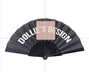 Black Rib PP <b>Plastic</b> Handheld Fan PVC Letter Pattern Inspired Love Model for Home Decoration Business Feng Shui Religious - Product Image 1