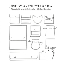 Pochette à bijoux de luxe personnalisée avec logo, emballage durable pour petites entreprises, sac cadeau en similicuir à rabat avec sangle, vente en gros