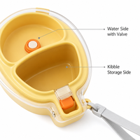 Bouteille d'eau écologique pour animaux de compagnie avec double compartiment, prête pour les voyages, motif uni, utilisation en extérieur, toutes saisons