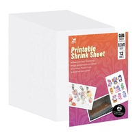 Láminas de Papel PVC Encogible, Pintables, Coloridas, Blancas, para Transferencia Térmica, Imprimibles con Tinta de Inyección, Película de PET, Láminas de Papel Encogible de Plástico