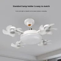 Ventilateur de plafond lumineux créatif transfrontalier avec douille E27, design moderne et simple, tension universelle 85-265V pour salon et chambre à coucher