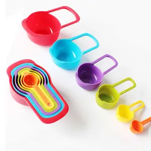 Plastic kitchen mini measure cup colorful combination digital kitchen food scale and measuring cups