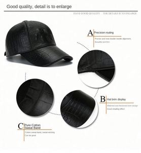 Casquettes de baseball pour hommes d'âge moyen et âgés, 6 panneaux, automne-hiver, nouveau motif crocodile - Product Image 6