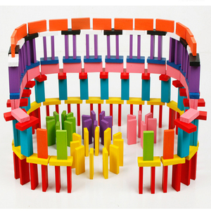 FQ vendita di marca 120 pz colorato in legno personalizzato <span class=keywords><strong>blocchi</strong></span> educativi giocattoli set capretto domino casi gioco giocattolo domino tavoli domino set - Product Image 5