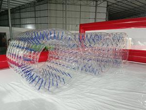 <span class=keywords><strong>Rueda</strong></span> inflable de PVC para hámster, rodillo de agua para adultos y niños de más de 7 años, transparente y azul, 0,8mm - Product Image 4