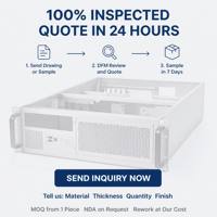 Châssis à panneaux brossés TZR, support frontal, fabrication sur mesure en tôle, boîtier de serveur perforé, usine