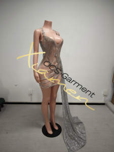 Ocstrade Odm Fabricantes de ropa Tendencia de lujo Plata Rhinestone Vestido de noche Vestido de fiesta corto Vestido de club de fiesta Best Seller - Product Image 5