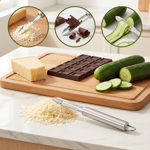 Stainless Steel Cheese And Chocolate Peeler Round Handle Multi Functional Fruit Vegetable Tool For Kitchen Use - Product Image 1